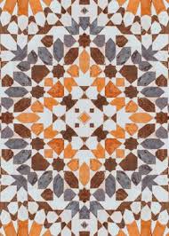 Orange floor cushion | moroccan floor pillow. Moroccan Tile 03 Poster By Aloke Design Displate