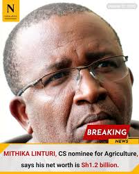 MITHIKA LINTURI, CS nominee for Agriculture, says his net worth is Sh1.2  billion. bit.ly/3VDWV9Q