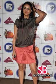 Gul Panag wearing transparent dress (pink *** fully visible) in a ...