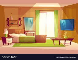 Interior Of Bedroom Living Room Furniture Vector Image On Vectorstock Modern Bedroom Cozy Bedroom Furniture House Inside