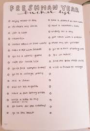 Freshman Year Of College Bucket List Freshman Year College Freshman Advice High School Advice