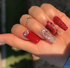 Pinterest Kat G Quinceanera Nails Red Acrylic Nails Mexican Nails