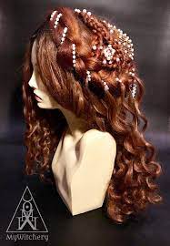 historical renaissance princess wig with crown medieval long etsy haar styling mittelalterliche frisuren historische frisuren