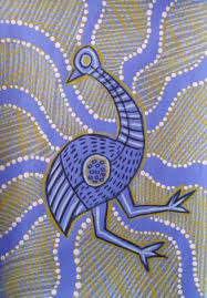 Dream Painters Australian Native Animals Emu In The Indigenous Art Style Aboriginal Art Aboriginal Artwork Aboriginal Art Animals