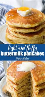 Light And Fluffy Buttermilk Pancakes With Delicious Buttermilk Flavor Tips For How To Mak Buttermilk Recipes Homemade Pancake Recipe Healthy Homemade Pancakes