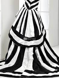 Pin By Daniwf On Halloween Gothic Pagan Wedding Wedding Dresses Satin Black White Striped Dress Stripes Fashion