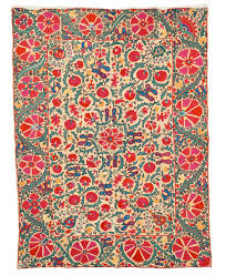 antikt uzbekistanskt suzani broderi 163 x 122 5 cm bukowskis textilkonst matta broderi pinterest