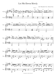 Piano sheet is arranged for piano and available in easy and advanced versions. Let Me Down Slowly By Alec Benjamin Sheet Music For Piano Piano Duo Musescore Com