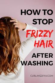 How To Stop Frizzy Hair After Washing Frizzy Hair Tips Frizzy Hair Remedies Frizzy