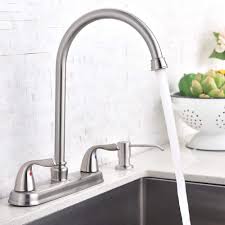 Between cooking, cleaning, and entertaining guests, you will find that the equipment is reliable and utilities are very important to the success of the kitchen. Kitchen Faucet Three Hole Brushed Nickel Two Handle Cold And Hot Water