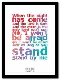 Ben E King Stand By Me Song Lyric Poster Typography Art Print 4 Sizes Ebay Song Lyric Posters Lyric Poster Stand By Me Song