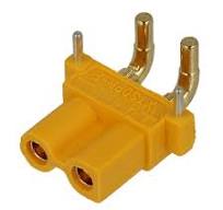 Amass XT30PW-F Female Connector - PCB Mount Right Angle (90°) - Yellow