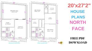 The house plan's layout includes: 20 X27 2 House Plans North Facing 2bhk House Plans Free Pdf Download Youtube