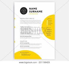 Affordable and search from millions of royalty free images, photos and vectors. Yellow Cv Resume Vector Photo Free Trial Bigstock
