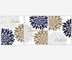 Select from a wide variety of blue and gray bathtubs. Navy Blue Gray Bath Wall Art Spa Bath Bronze Flowers Flower Bursts Dahlias Relax Refresh Renew Bath Rules Floral Wall Decor Bathroom Decor Flower Home Decor Set Of 3 Unframed Prints