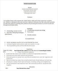 cosmetology resume 5 free word, pdf