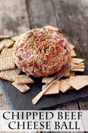 Chipped Beef Cheese Ball Is Always A Favorite Appetizer At The Holiday Parties This Chipped Beef Cheeseball Conta Chipped Beef Cheese Ball Cheese Ball Recipes