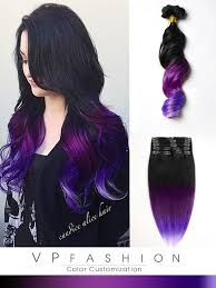 Black And Blue Ombre Hair Extensions Black To Purple Mermaid Colorful Ombre Indian Remy Clip In Hair Extensions Cs022 Colored Hair Extensions Hair Styles Purple Hair