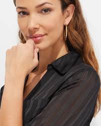 White House Black Market Outlet WHBM Shadow Stripe Shirt