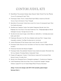Maybe you would like to learn more about one of these? Contoh Judul Kti