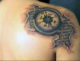 Back orchid design shoulder tattoo. 50 Amazing Compass Tattoos On Shoulder