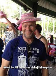 Michael Rooker Merle Wearing A Tardis Shirt And A Pink Hat Michael Rooker Doctor Who Shirts Tardis Shirt