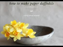 This easy diy cake topper uses paper flowers for a fun and festive effect. Florabeane Paper Daffodils Youtube Crepe Paper Daffodils How To Make Paper Flowers