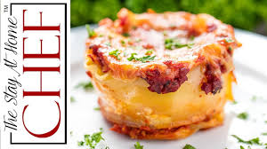 How To Make Mini Lasagna Cups The Stay At Home Chef Youtube