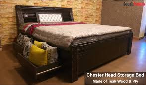Teak wood bedroom furniture in malaysia. Couch Potato Bangalore Republic Offer Introducing Chester Head Storage Bed With Glistening Stone Which Perfect For Any Bed Room Interiors This Beautiful Bed Is Crafted My Using Fine Teak Wood And