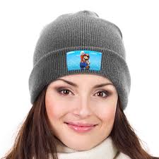 Funny Super Mario Stretchable Knitted Beanie Hat Daily Winter Thermal Soft  Skull Cap Gift For Men Women