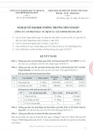 công ty cổ phần đầu tư dịch vụ - tài chính hoàng huy