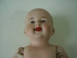 Antike seltene Porzellan Puppe Germany 8660 3blättriges Kleeblatt um 1890