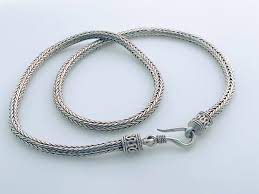 Vintage Sterling Silver Wheat Weave Chain Necklace Bali Style Etsy Real Gold Chains Vintage Sterling Silver Link Necklace