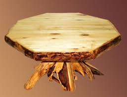 Mountain Woods Furniture Strongly Emphasis The Fact That We Customize For Your Needs This Aspen Grizzly Custom Octagon Octagon Table Wood Furniture Furniture