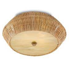 The unique metal cage lampshade combines industrial retro style, which is elegant and generous, will suitable for your living room, bedroom, dining room and office. Currey And Company Antibes Flush Mount Rattan Flush Mount Antibes