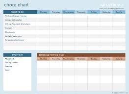 Excel Chore Template Margarethaydon Com