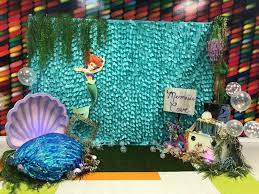 The colors, pops of sparkle, and your little mermaid's name customized across the room, this backdrop is sure. Little Mermaid Backdrop Mermaid Birthday Party Decorations Ariel Birthday Party Mermaid Theme Birthday