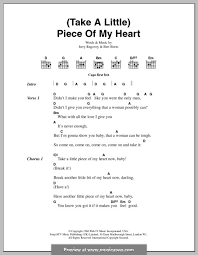Take A Little Piece Of My Heart Por B Berns J Ragovoy Em Musicaneo