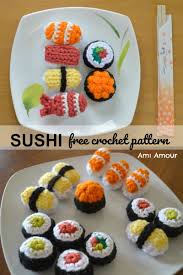 Sushi Crochet Pattern Amigurumi Food Ami Amour Crochet Patterns Amigurumi Crochet Dolls Crochet Food