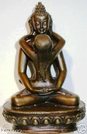Den repræsenterer den oprindelige forening af visdom og medfølelse. Yab Yum Bronze Statue A Tantric Symbol 16526209