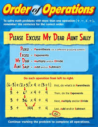 Order Of Operations Please Excuse My Dear Aunt Sally Order Of Operations Homeschool Math Math Methods
