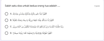 Salah Satu Doa Untuk Kedua Orang Tua Adalah Brainly Co Id