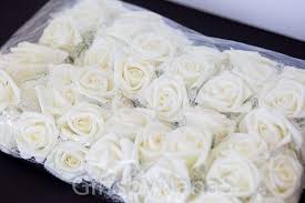 Ivory Foam Roses 72pc Silk Flowers Roses With Tulle Lace Foam Roses Bulk Silk Flowers Silk Flowers