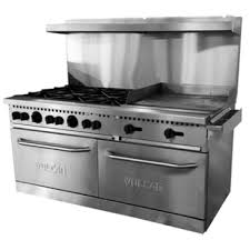 Vulcan Sx60f 6b24g Sx Series 6 Burner 60 Gas Restaurant Range With 24 Griddle And 2 Ovens 258 000 Btu Commercial Stoves Stove Oven Cool Kitchens
