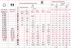 79 True Din Setting Chart For Skis