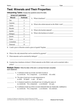In the classroom discuss student observations and discoveries and use them to talk about how properties observe the displays in the basics of mineralogy section, and use them to answer the following questions. Minerals And Their Properties Printable 6th 12th Grade Teachervision
