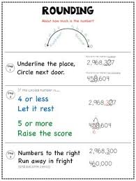 rounding numbers anchor chart worksheets teaching