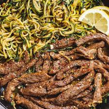 Since the chuck steak comes from near the neck of the cattle, the cut can become tough if cooked improperly. Lemon Garlic Butter Steak With Zucchini Noodles Steak Recipe Ready In 15 Minutes Eatwell101
