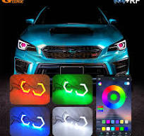 Geerge 70mm 80mm 86mm 90mm 106mm Bluetooth-Compatible APP RF Remote LED  Multi Color RGB Angel Eyes Hexagon Hex Halo Rings - AliExpress