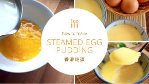 Korean steamed egg (gaeran jim). Steamed Egg Pudding Recipe é¦™æ»'ç‚–è›‹ Huang Kitchen Steamed Eggs Egg Pudding Recipe Pudding Recipes